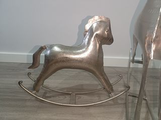 SALDI!! Cavalli dondoli in metallo argento