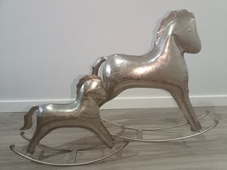 SALDI!! Cavalli dondoli in metallo argento