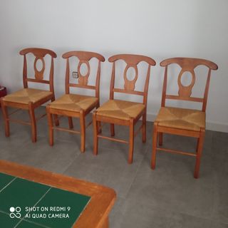 Mesa madera+4 sillas - Azulejos verdes