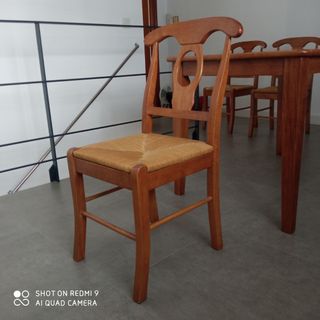 Mesa madera+4 sillas - Azulejos verdes