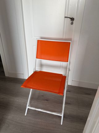 4 sillas plegables jardín - naranja