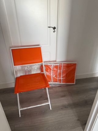 4 sillas plegables jardín - naranja