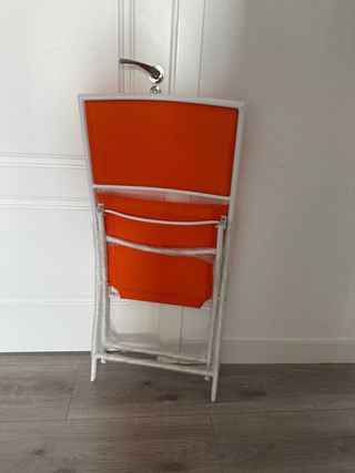 4 sillas plegables jardín - naranja