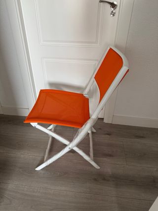 4 sillas plegables jardín - naranja