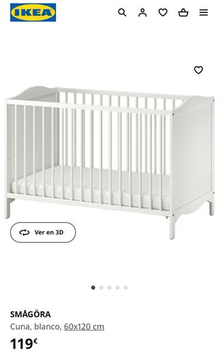 Cuna SMÅGÖRA Ikea - 60x120cm +colchon