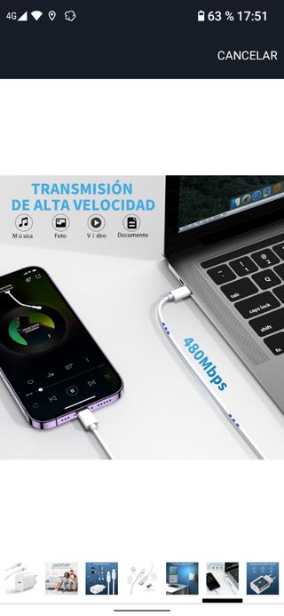 Caricabatterie per iPhone da 20 W - ricarica rapida da 2 m 