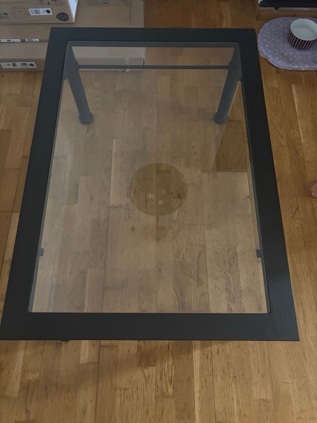 Mesa centro cristal negra