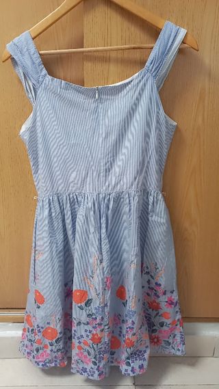 Vestido azul flores - Talla L