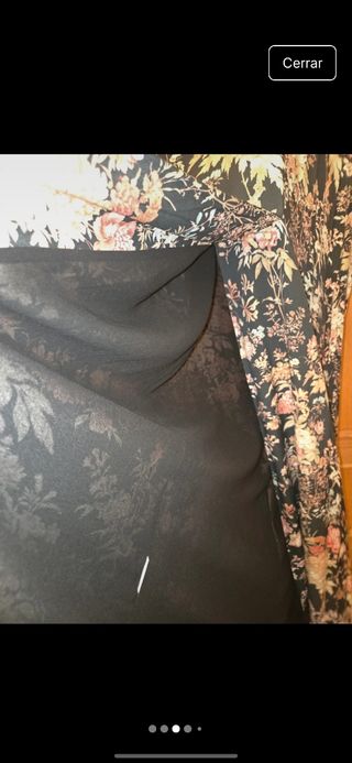Vestido maxi floral - Negro