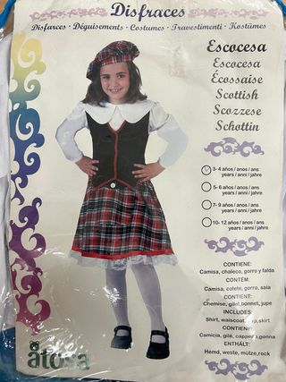 Disfraz Escocesa niña 3-4 años 