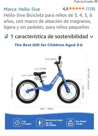 Bicicleta Equilibrio Birtech Infantil