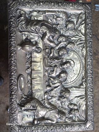 Cuadro Última Cena - Relieve Metálico