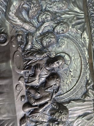 Cuadro Última Cena - Relieve Metálico