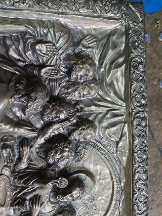 Cuadro Última Cena - Relieve Metálico