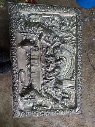 Cuadro Última Cena - Relieve Metálico
