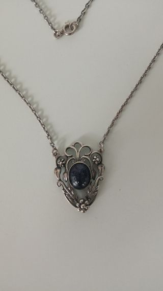 Gargantilla plata negra | Joya vintage