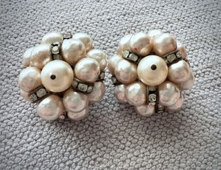 Pendientes vintage perlas años 60