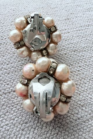 Pendientes vintage perlas años 60