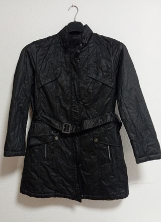 Chaquetón negro c/cinturón