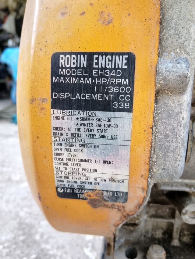 Generador Robin EH17 usado y EH34