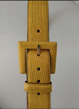 Cintura gialla pelle esotica