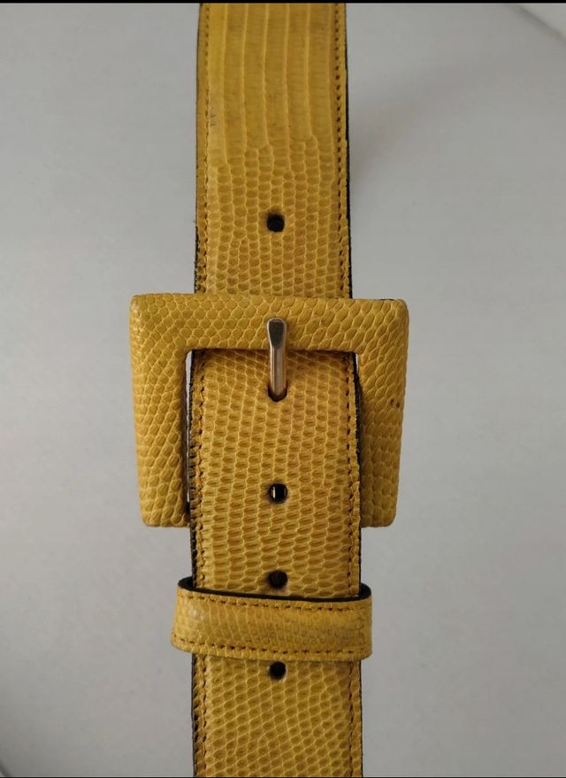 Cintura gialla pelle esotica