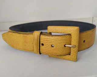 Cintura gialla pelle esotica