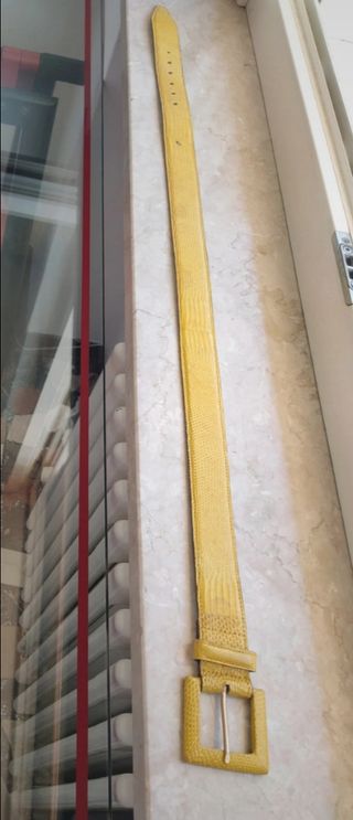 Cintura gialla pelle esotica