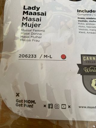 Disfraz Masai mujer Rojo