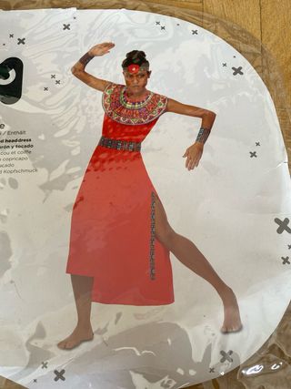 Disfraz Masai mujer Rojo