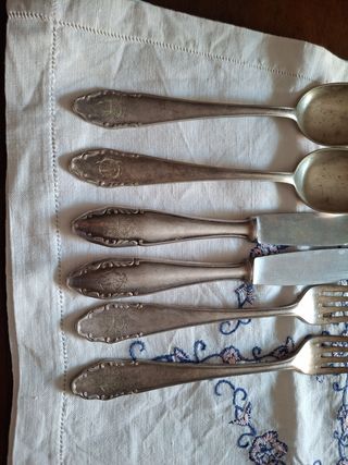 Cubiertos Meneses plata antiguos