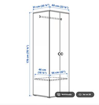 Armario blanco 2 puertas