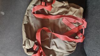 Mochila Fjällräven Kånken 7L verde Militar y rojo