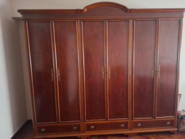 Dormitorio clásico madera maciza 6 piezas