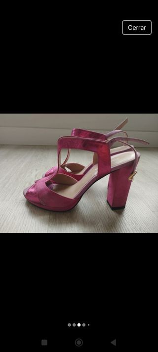 Sandalias tacón rosa fiesta