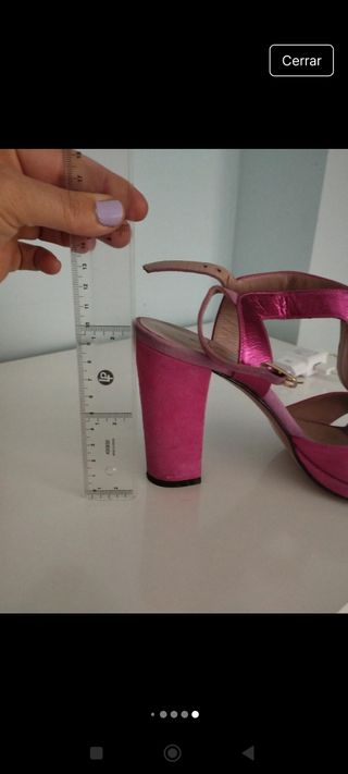 Sandalias tacón rosa fiesta