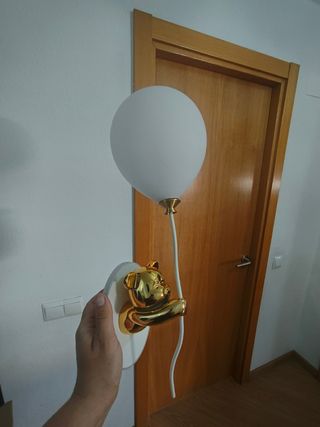 Lámpara infantil oso globo - dorada aplique pared