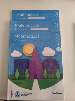Tres libros de matemáticas de 3 primaria.