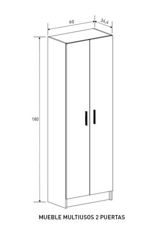 Armario blanco 2 puertas - Alto