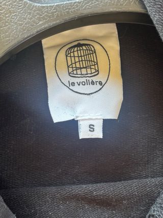 Felpa Le Voliere nera strass Tg.S