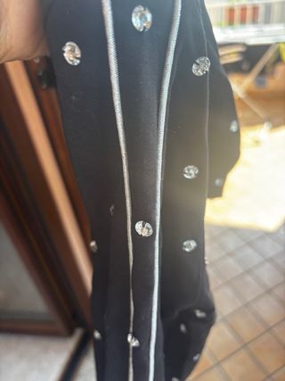 Felpa Le Voliere nera strass Tg.S