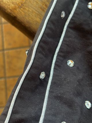 Felpa Le Voliere nera strass Tg.S