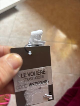 Felpa Le Voliere nera strass Tg.S