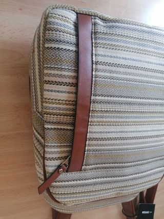 Bolso bandolera beige y marrón