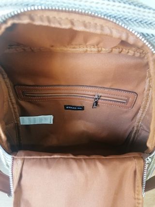 Bolso bandolera beige y marrón