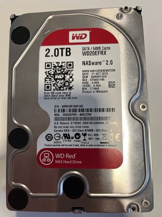 2 Hard Disk WD Red 2TB e WD black 320gb
