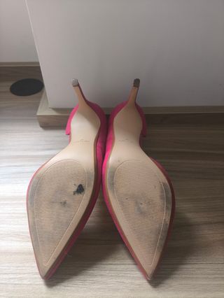 Tacones rosa talla 37 & bolso piel de melocotón