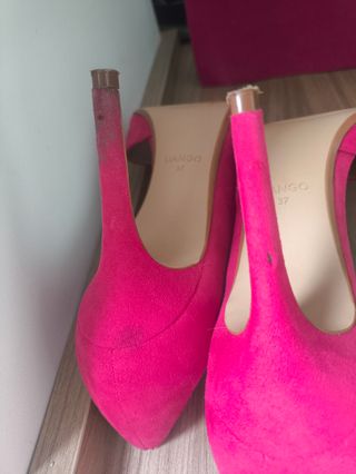 Tacones rosa talla 37 & bolso piel de melocotón