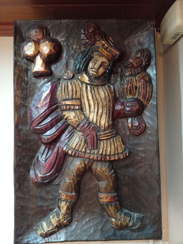 Cuadro madera tallada - estilo vintage