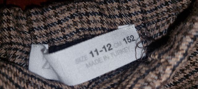 Pantalón niña cuadros marrón cintura elastica .Nue